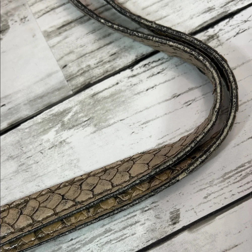 Nicole Faux Snakeskin Crossbody Shoulder Bag Brown Neutral Animal Print